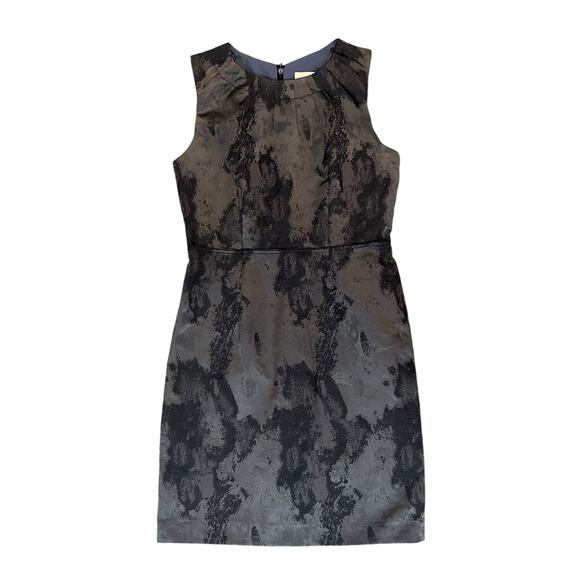 NWT LOFT Ann Taylor Women's Gray Watercolor Sleeveless Sheath Dress Size 4P NEW - Picture 3 of 13